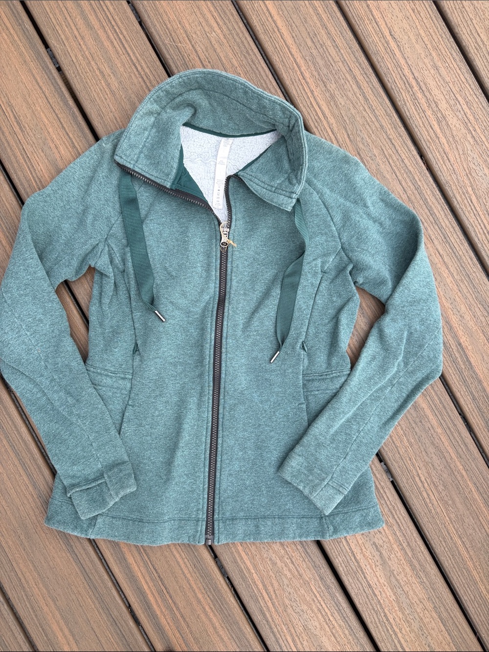 lululemon athletica Heathered Seafoam Zip-Up Hoodie